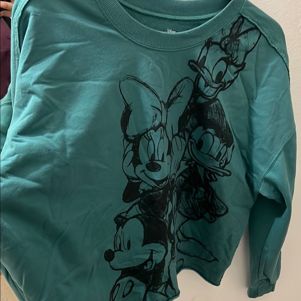 Disney teal/emerald green sweater